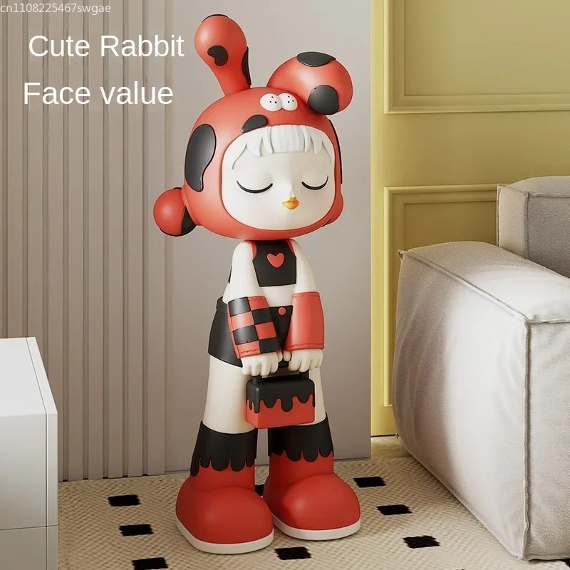 Resin Art Home Decor - Art Cartoon Girl Statue Indoor Fashion