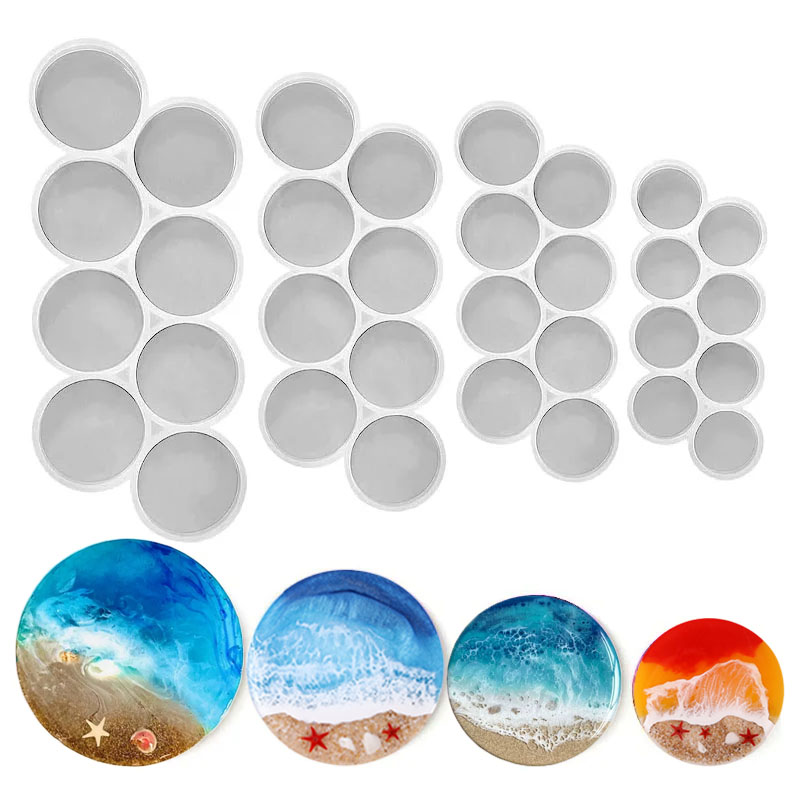 Resin Art Kit With Molds - 1.25-2 inch Circle Grip Round Silicone