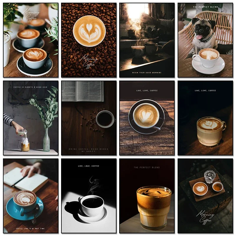 Resin Art Quote - Vintage Morning Coffee Coffee Posters and