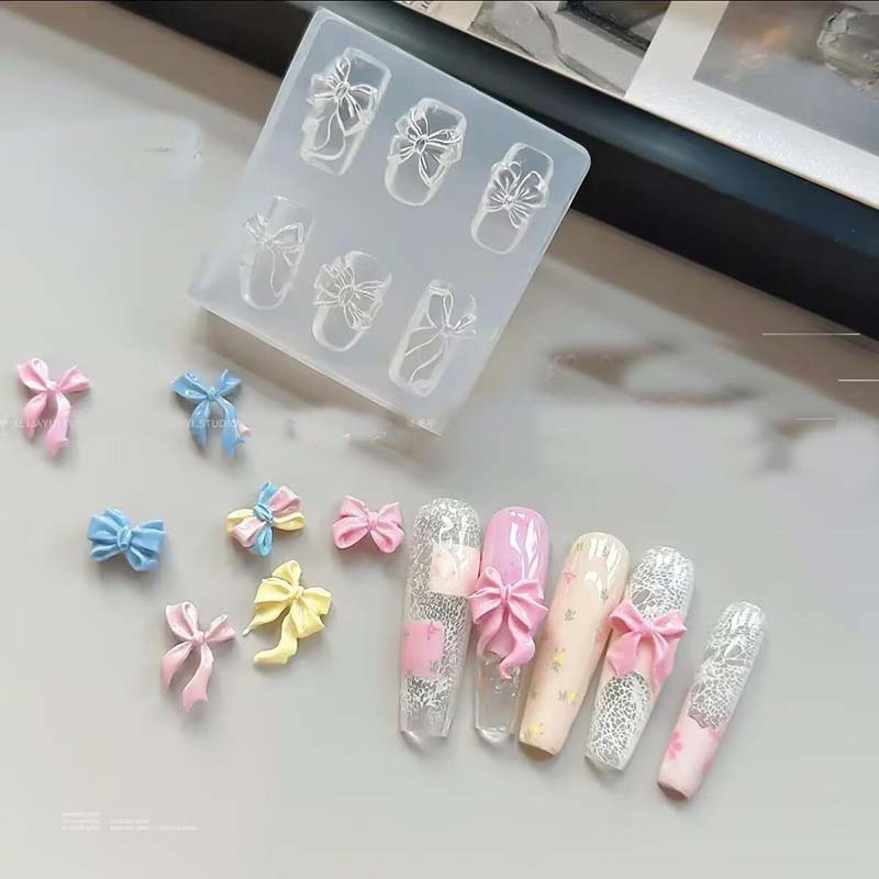 1PC 3D Bow Nail Art Silicone M - Resin Art Template recension och pris