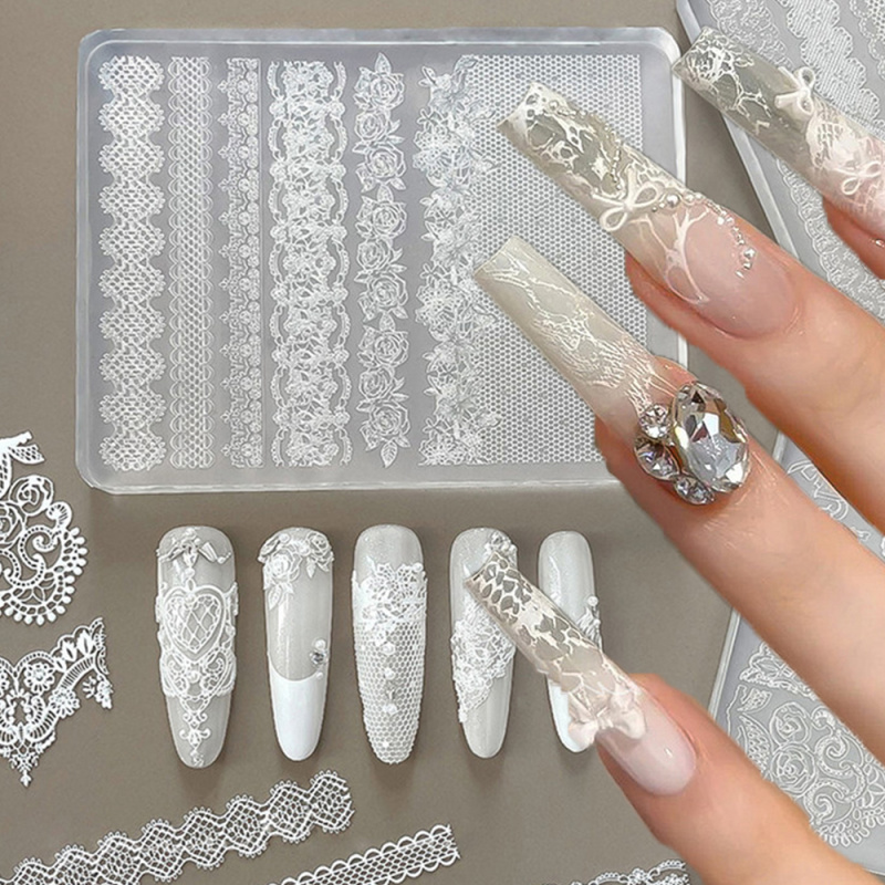 1pc Lace 3D Silicone Nail Mold - Resin Art Template recension och pris