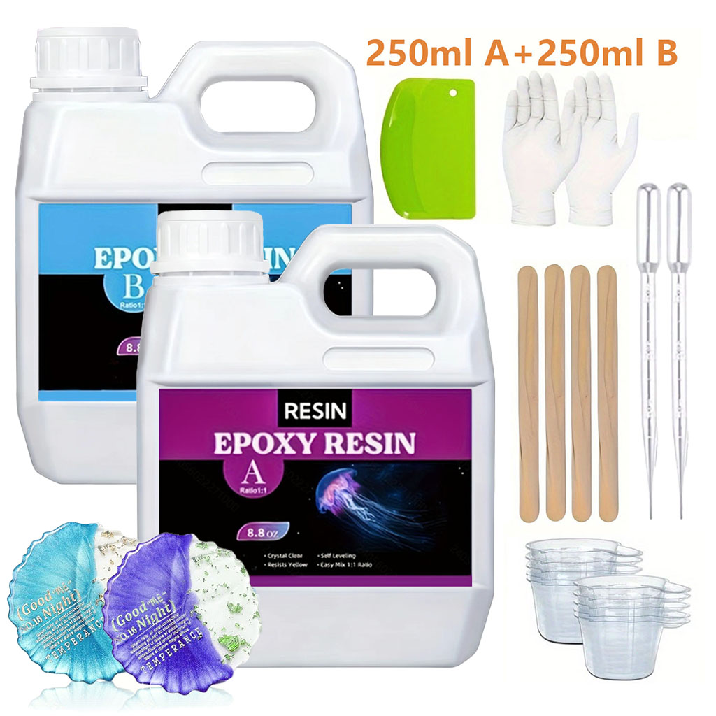 125ml/250ml Crystal Clear Cast - Resin Art Kit With Molds recension och pris