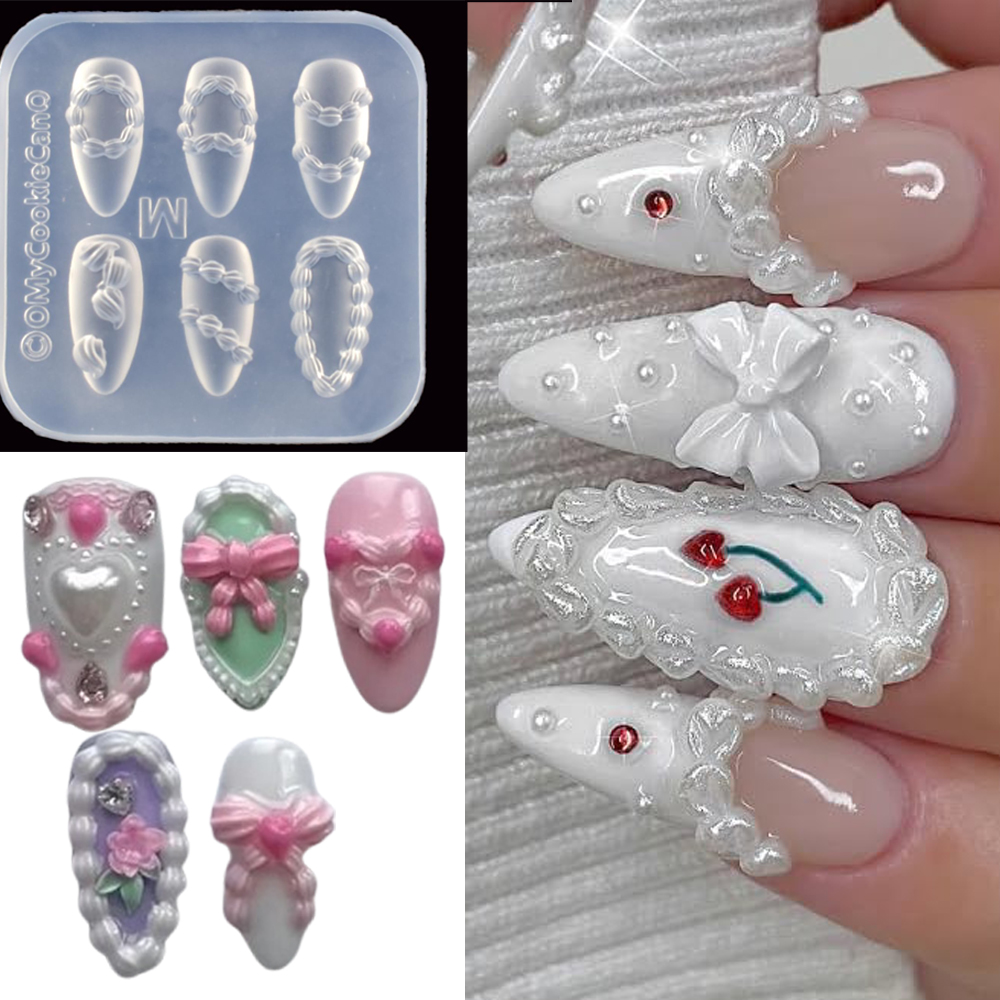 1pc 3D French Cream Nail Art S - Resin Art Template recension och pris