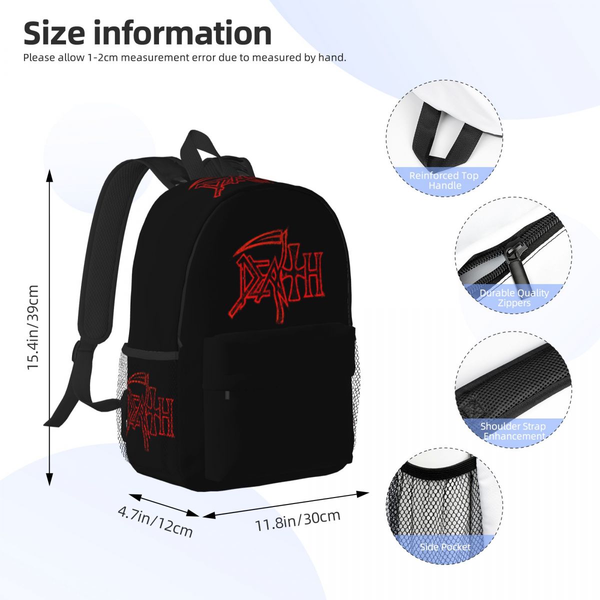 Death Band Logo Backpack Stude - Resin Art Logo recension och pris