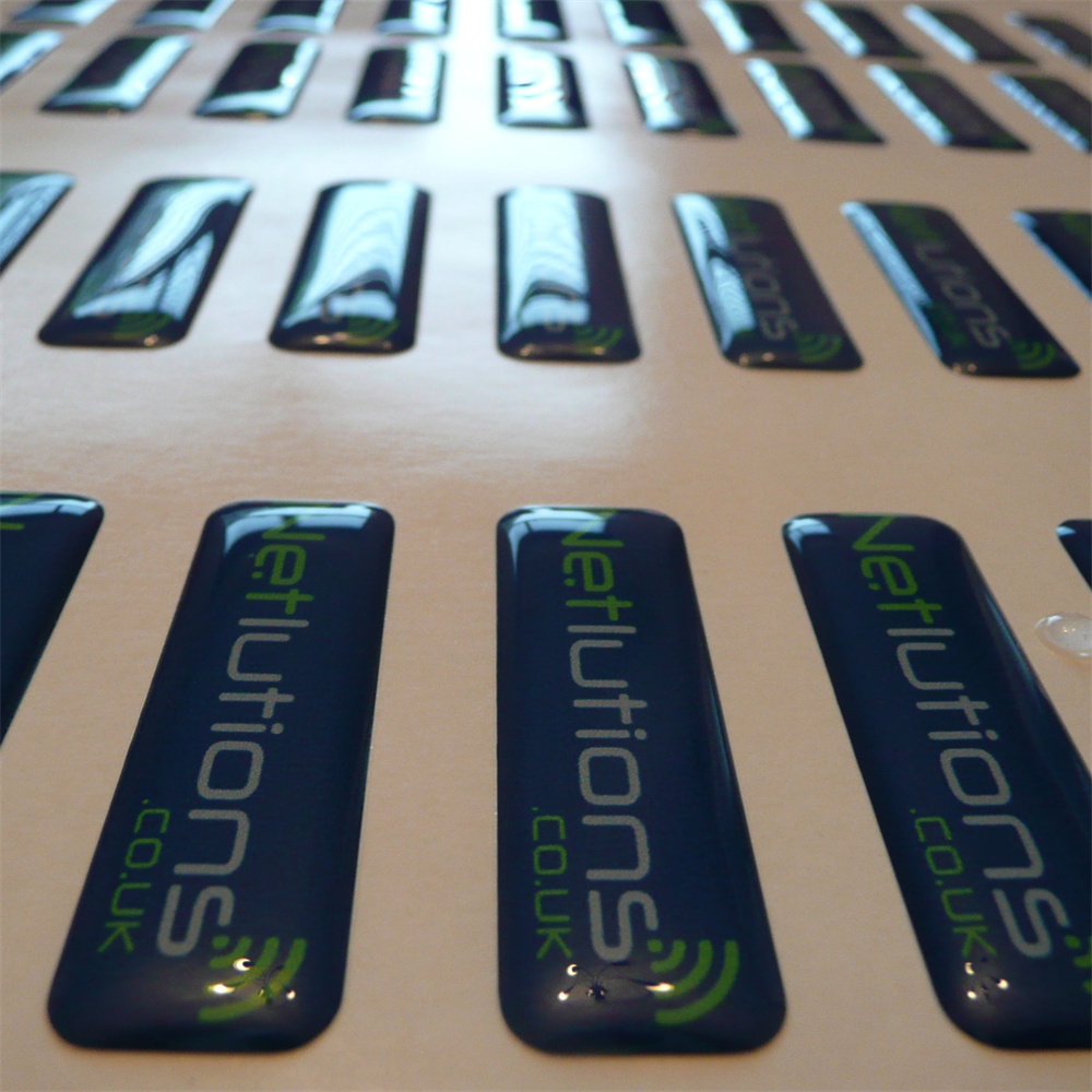 Custom Dome Epoxy Resin Sticke - Resin Art Logo recension och pris
