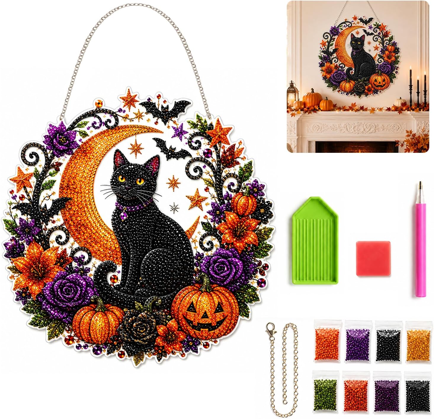 Halloween Pumpkins Diamond Art - Resin Art Flowers recension och pris