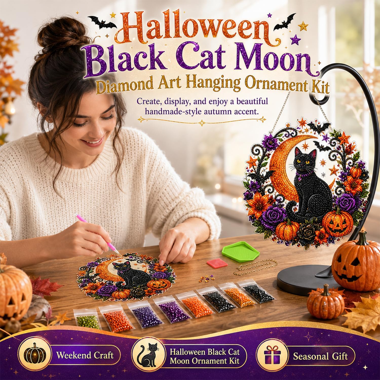 Halloween Pumpkins Diamond Art - Resin Art Flowers recension och pris