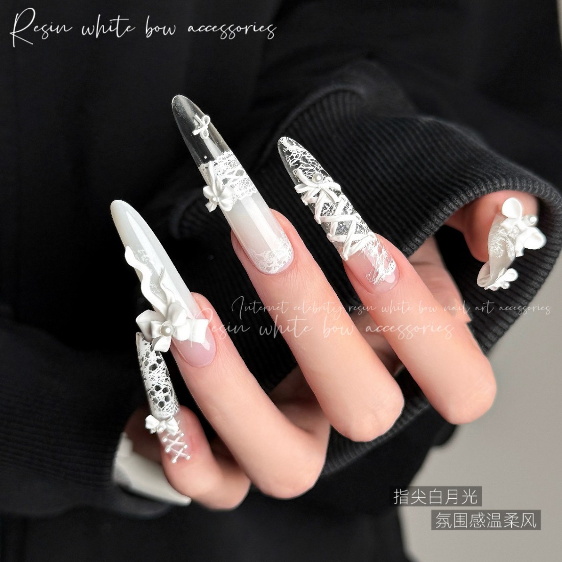 YYM 50PCS White Bow Nail Art:  - Resin Art Instagram recension och pris