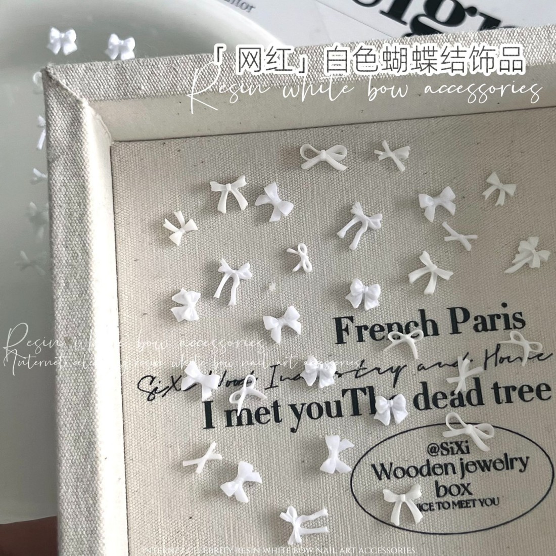 YYM 50PCS White Bow Nail Art:  - Resin Art Instagram recension och pris