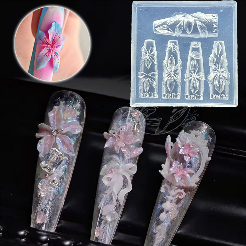 3D Flowers Nail Mold DIY Silic - Resin Art Template recension och pris