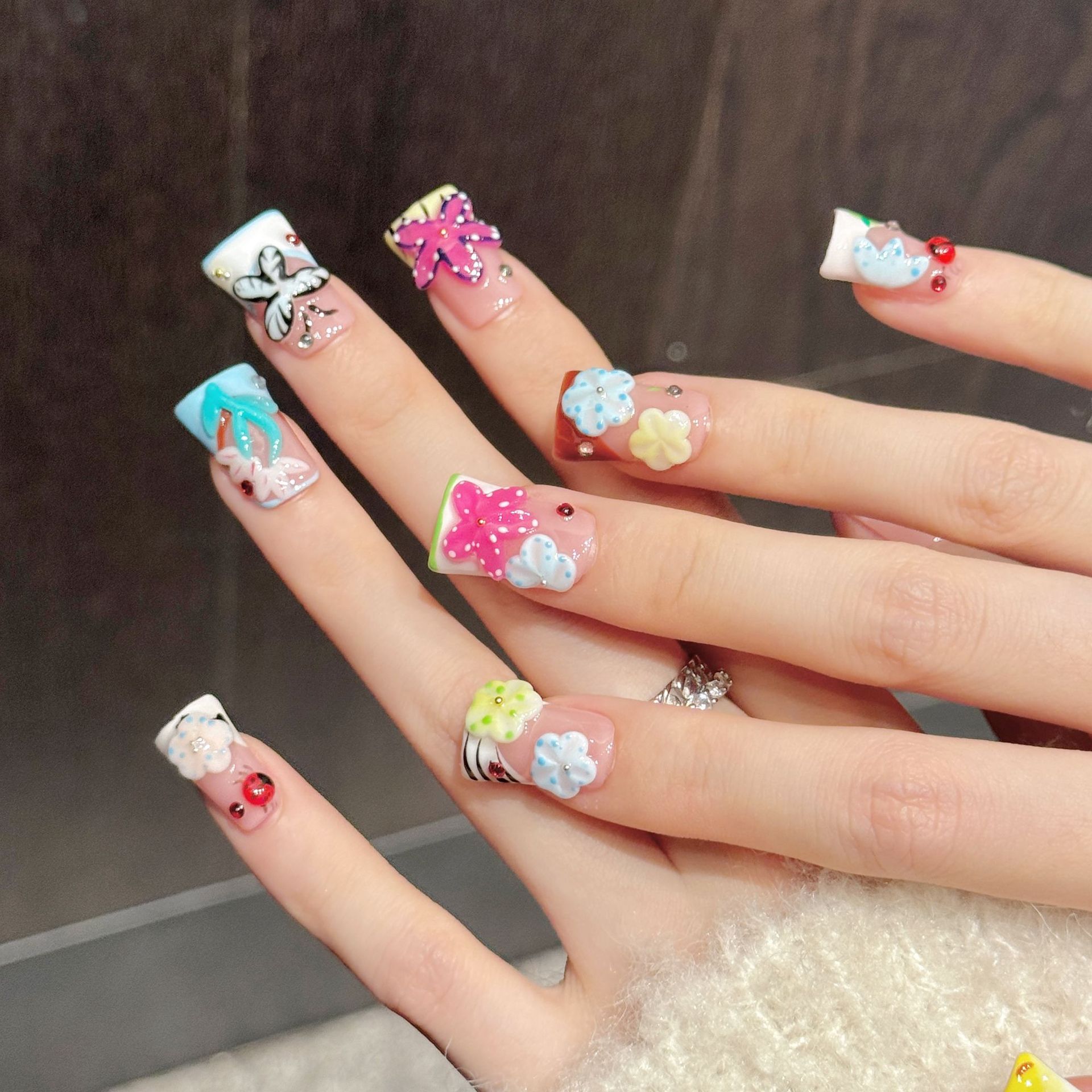 10PCS Duck Handmade Press On N - Resin Art Flowers recension och pris