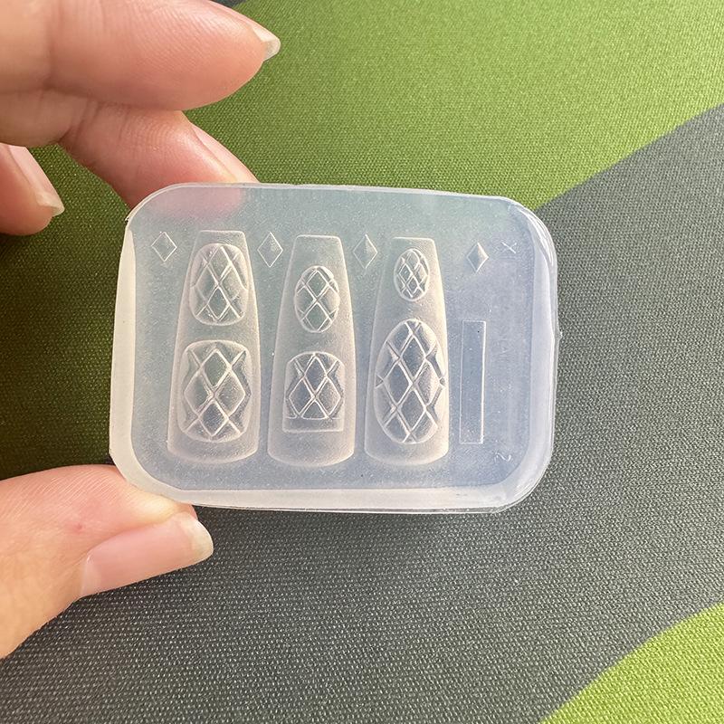 Silicone Nails Mold Plaid Bow  - Resin Art Template recension och pris