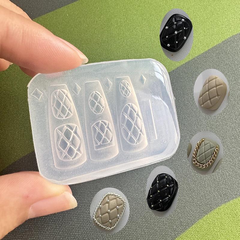 Silicone Nails Mold Plaid Bow  - Resin Art Template recension och pris