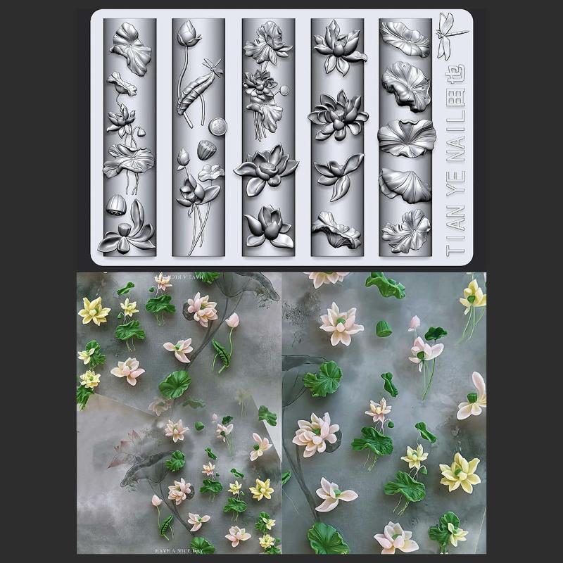 Flowers Series 3D Curved Nail  - Resin Art Template recension och pris