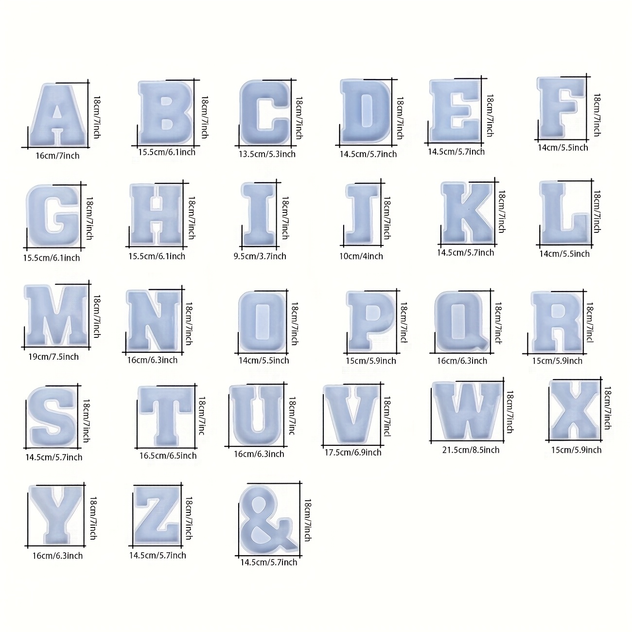 7-Inch Large Letter Resin Mold - Resin Art Logo recension och pris