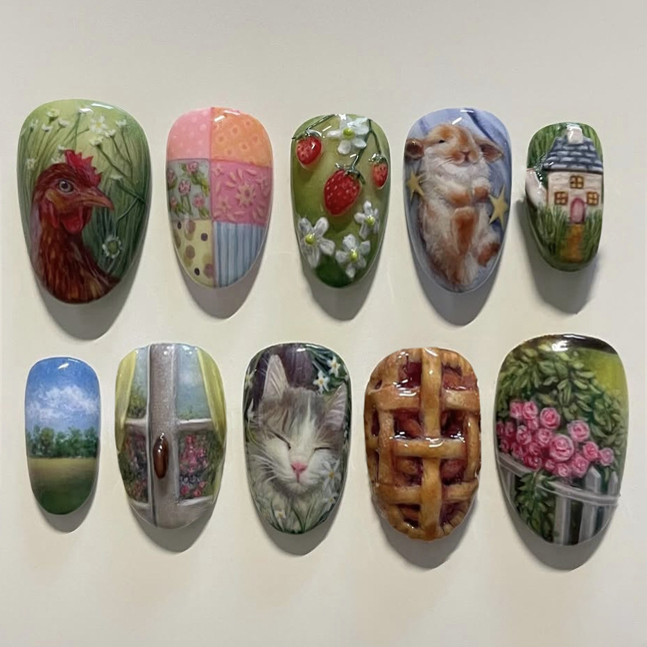 24pcs Pastoral Style Almond Pr - Resin Art Flowers recension och pris