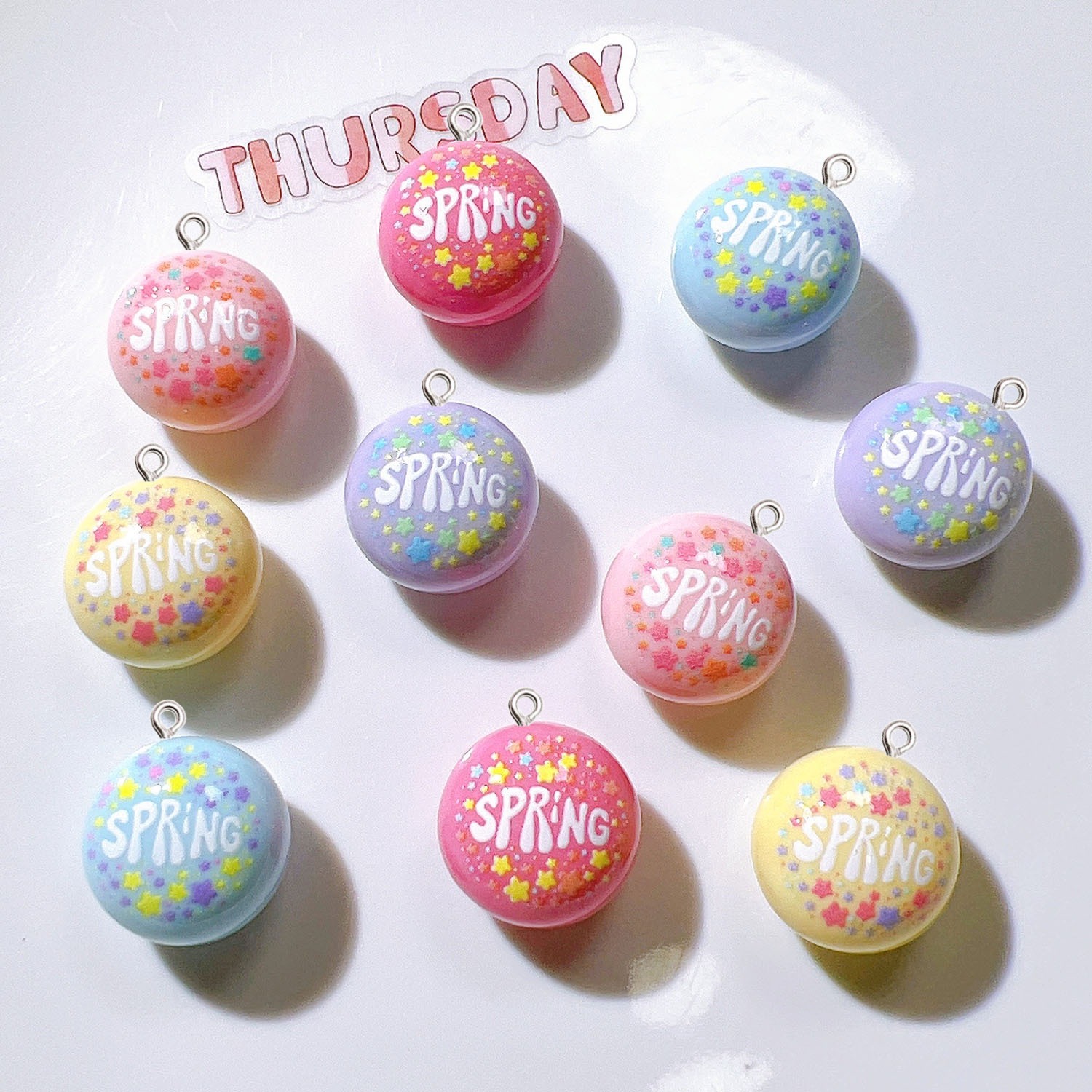 10Pcs Circular Planar Resin Ch - Resin Art Earrings Material recension och pris