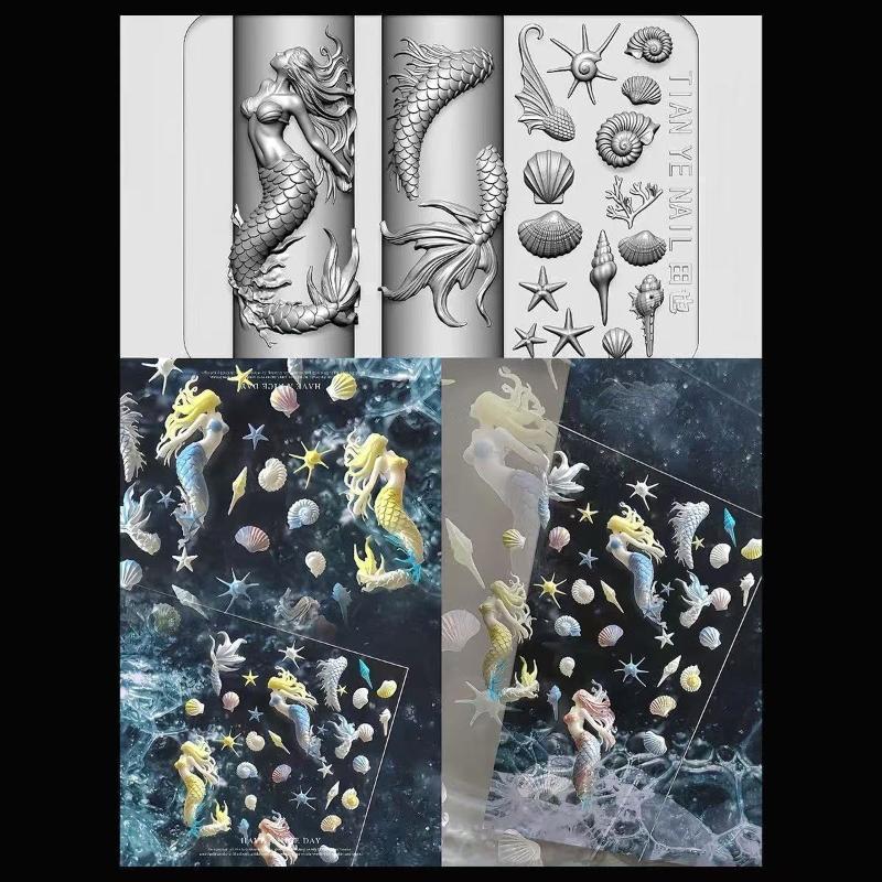 3D Soft Silicone Nail Ocean Me - Resin Art Template recension och pris