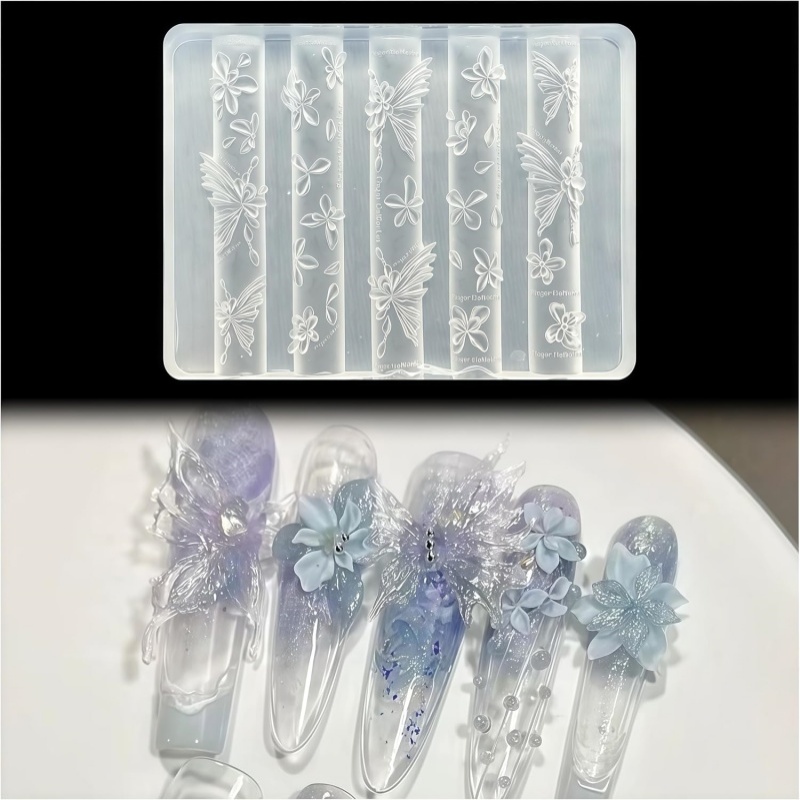 3D Butterfly Flower Gel Nail A - Resin Art Template recension och pris