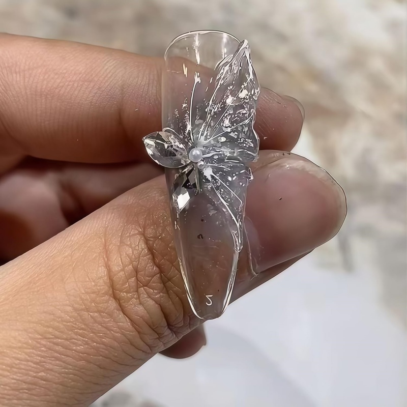 3D Butterfly Flower Gel Nail A - Resin Art Template recension och pris