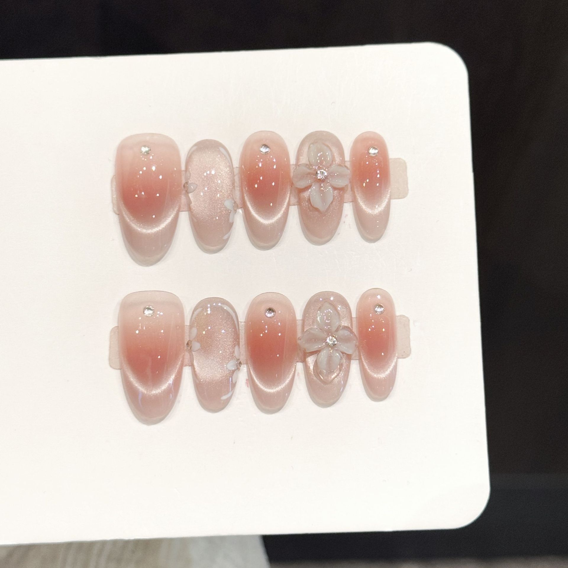 10pcs Handmade Press On Nails  - Resin Art Flowers recension och pris
